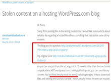 Stolen content on a WordPress blog